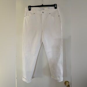 LOFT Women's Crisp White Girlfriend Fit Jeans